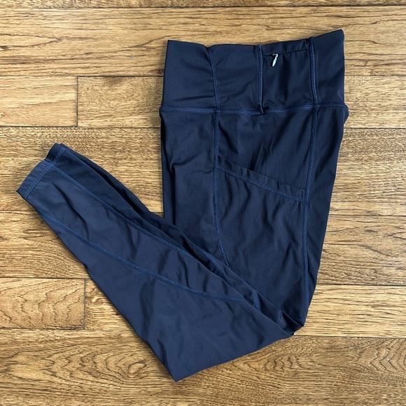 | P'tula | High Rise Crystal Mesh Panel Black Pocket Leggings Medium - Picture 5 of 6